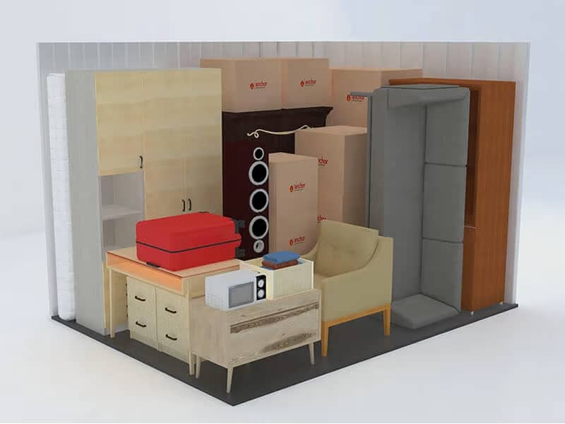 example of 75 sq ft storage unit